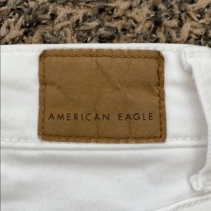 american eagle white jean shorts